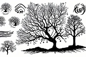 Ein altes Baum, eine Sohne im Himmel tattoo idea