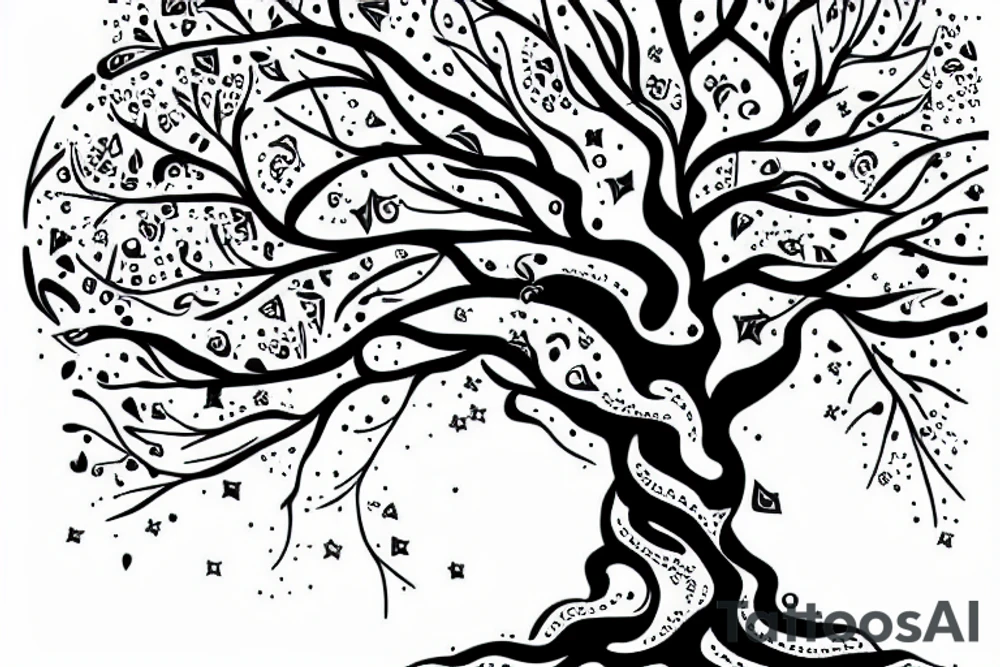 Ein altes Baum, eine Sohne im Himmel tattoo idea