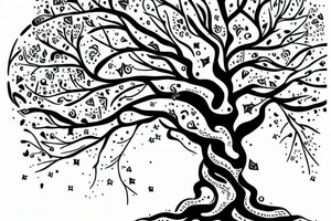 Ein altes Baum, eine Sohne im Himmel tattoo idea