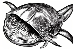horseshoe crab has lunch with great white shark tattoo idea