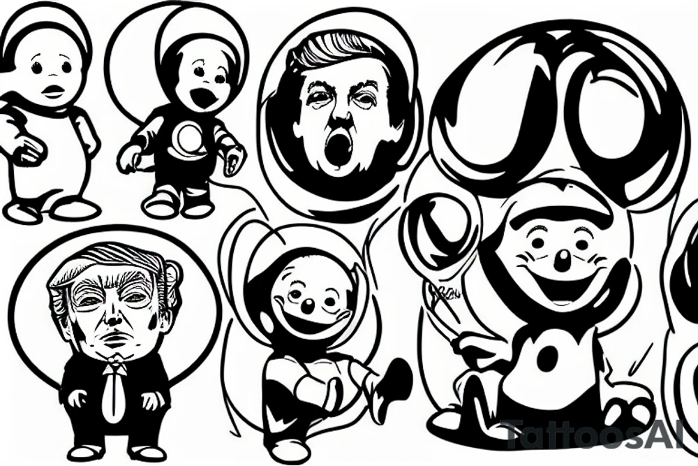 teletubbie donald trump tattoo idea