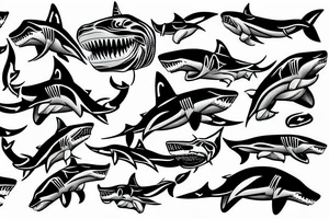 very ferocious great white shark tattoo idea