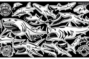 very ferocious great white shark tattoo idea