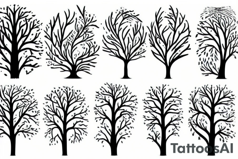 Tree brushstrokes tattoo idea