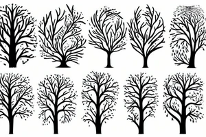 Tree brushstrokes tattoo idea