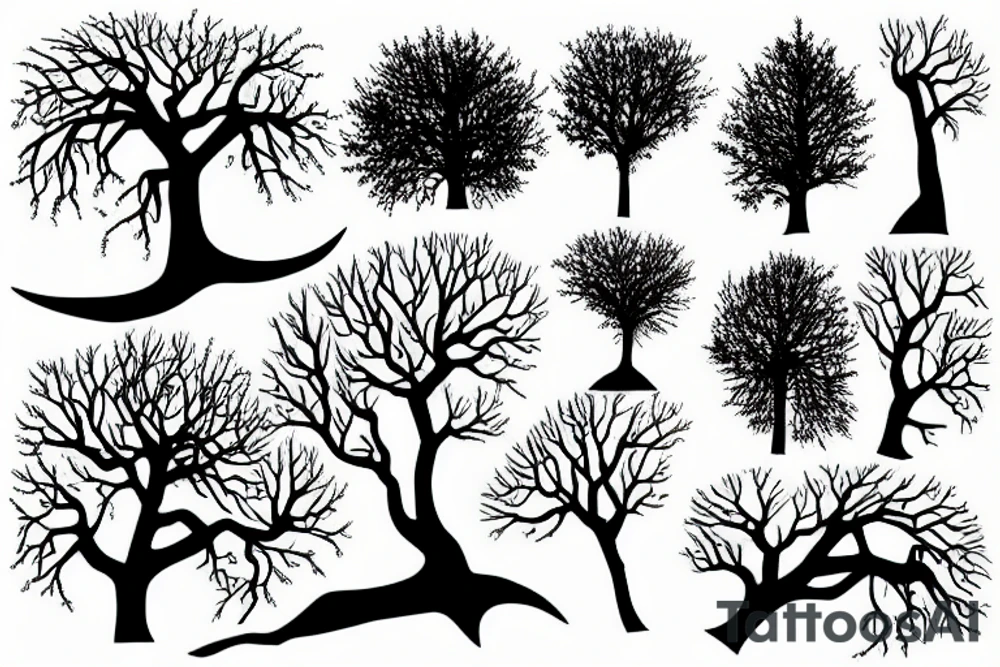 Tree brushstrokes tattoo idea