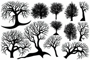 Tree brushstrokes tattoo idea