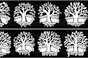 Tree and family of labradors tattoo idea