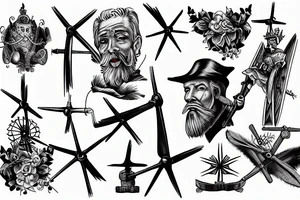 Don quixote charging windmills tattoo idea