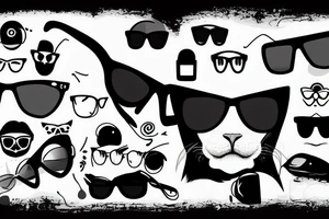 Sphynx cat wearing sunglasses tattoo idea