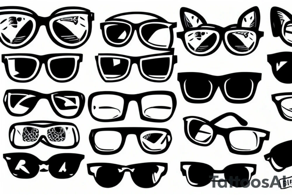 Sphynx cat wearing sunglasses tattoo idea