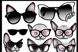 Sphynx cat wearing sunglasses tattoo idea
