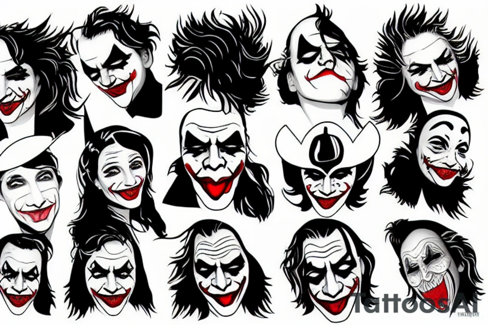 a joker face tattoo idea