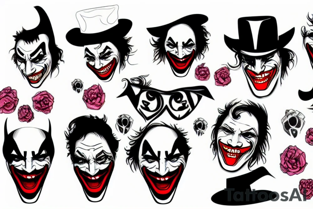 a joker face tattoo idea