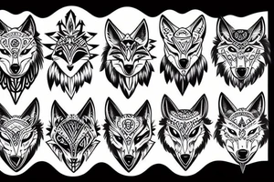 Wolf and bat tattoo idea