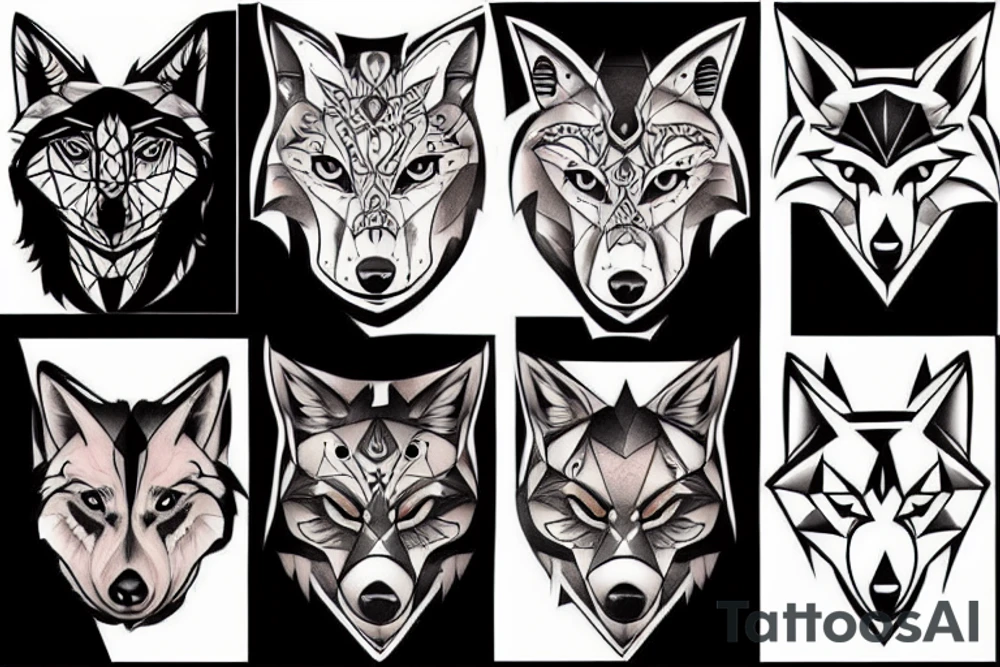 Wolf and bat tattoo idea
