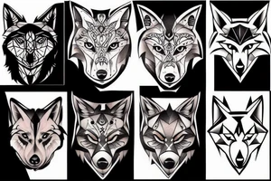 Wolf and bat tattoo idea