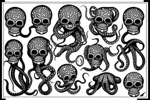 octopus holding a skull tattoo idea