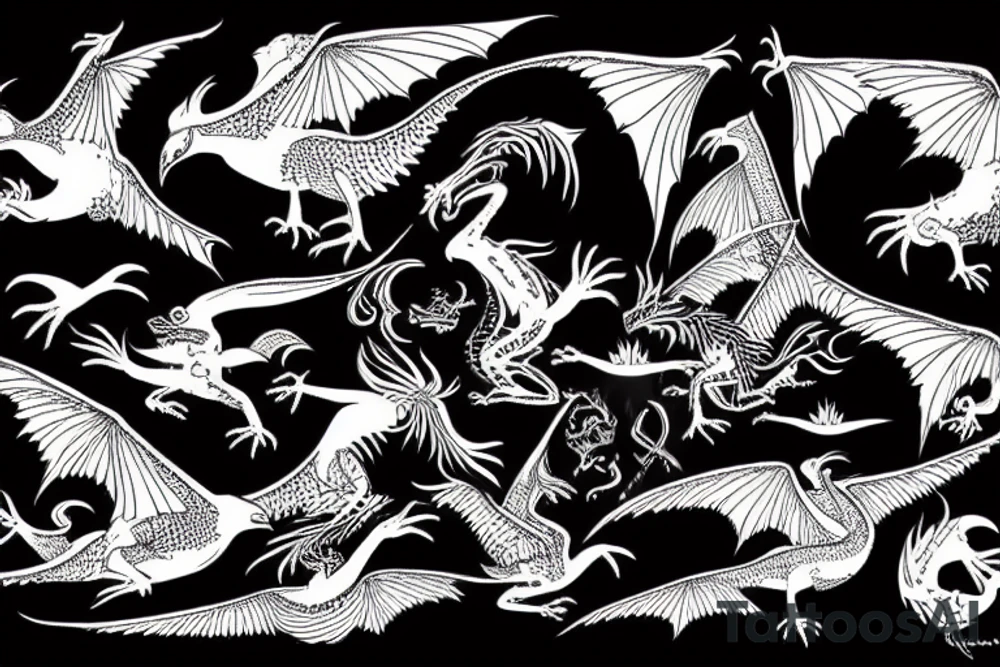 Man, who see the pigeon, but in his mind it's a dragon tattoo idea