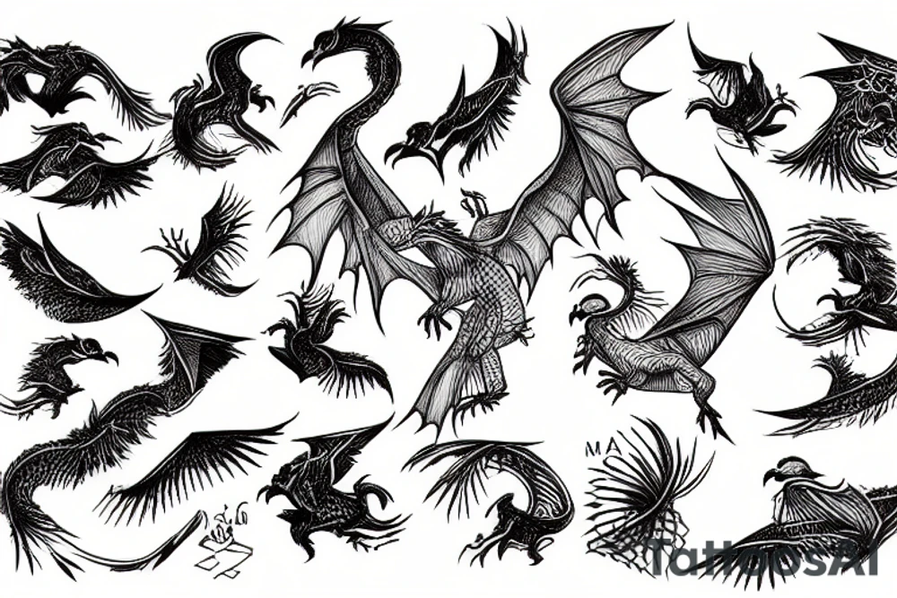 Man, who see the pigeon, but in his mind it's a dragon tattoo idea