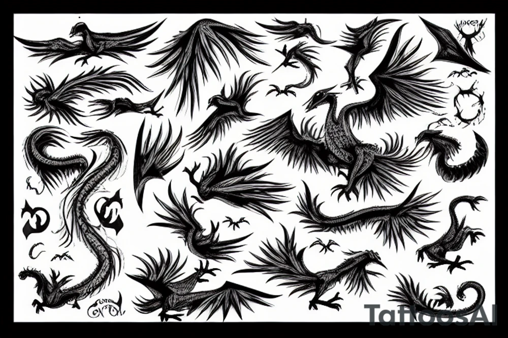Man, who see the pigeon, but in his mind it's a dragon tattoo idea