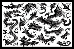 Man, who see the pigeon, but in his mind it's a dragon tattoo idea