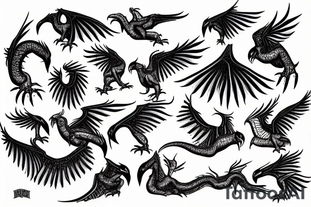 Man, who see the pigeon, but in his mind it's a dragon tattoo idea