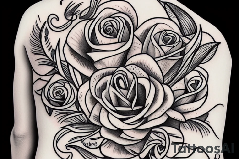 A Lilly flower and a rose tattoo idea