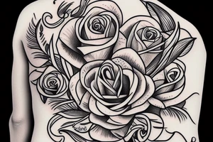 A Lilly flower and a rose tattoo idea