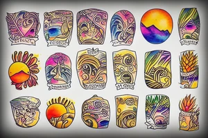 Tropical sunset tattoo idea