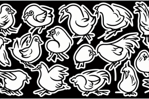Small chicken eating noodles tattoo idea