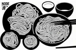 Bowl of noodles with chopsticks tattoo idea