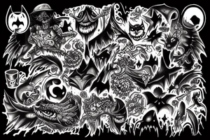 Monster, batmen tattoo idea