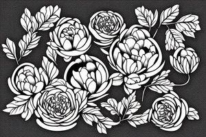 peony with hourglass tattoo idea