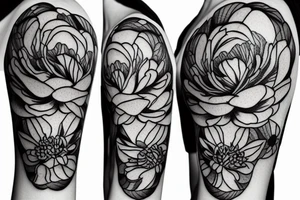 peony with hourglass tattoo idea