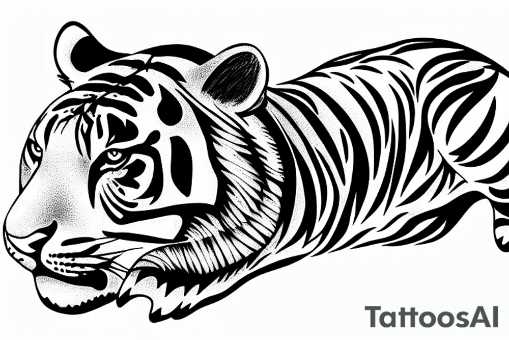 tiger mit lustigem hut tattoo idea