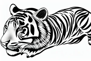 tiger mit lustigem hut tattoo idea