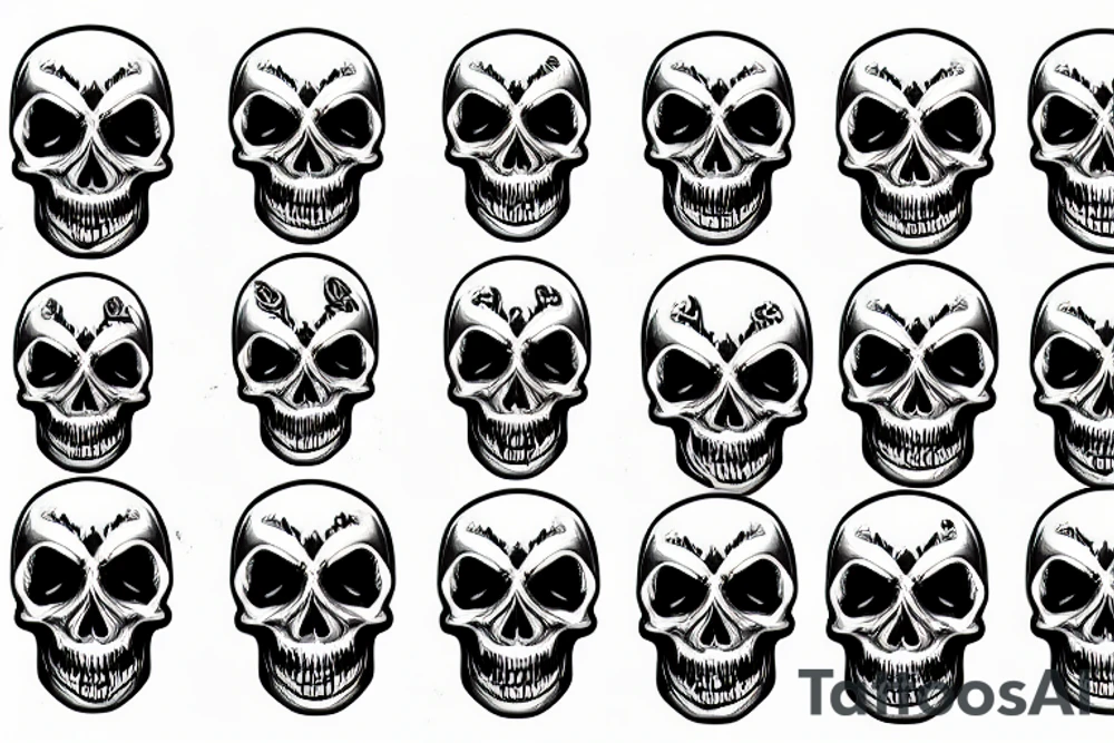 Demonic skull tattoo idea