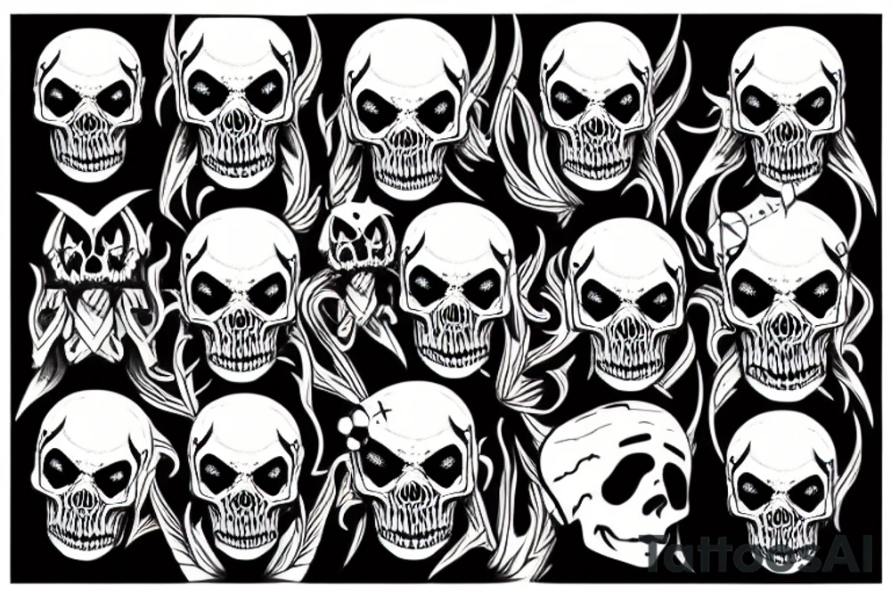 Demonic skull tattoo idea
