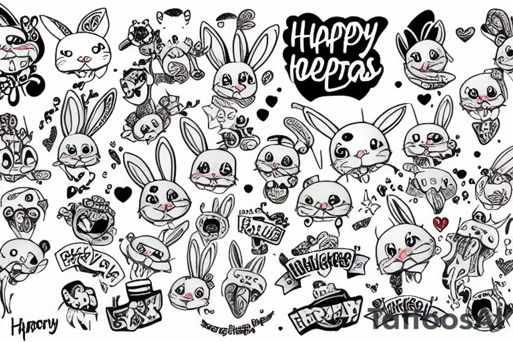 Happy bunny tattoo idea