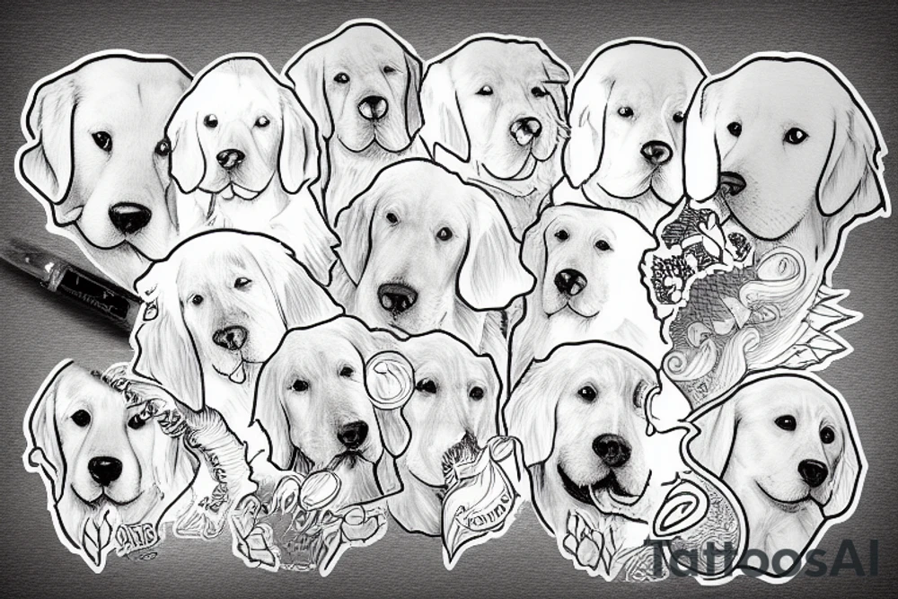 Golden retriever tattoo idea