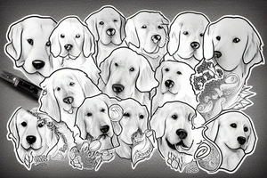 Golden retriever tattoo idea