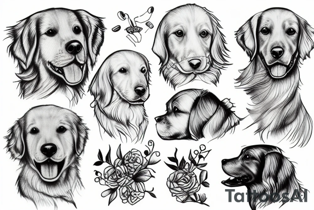Golden retriever tattoo idea