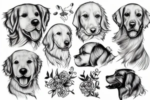 Golden retriever tattoo idea