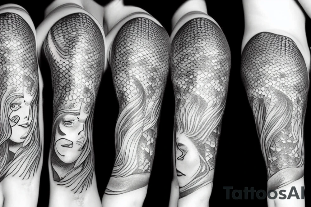 Realistic mermaid tattoo idea