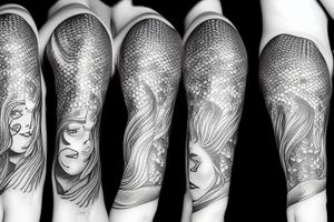 Realistic mermaid tattoo idea