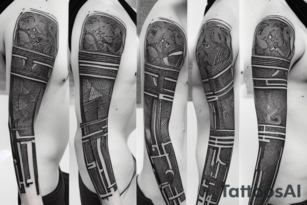 a person split between 3 rectangles of slightly diffferent sizes tattoo idea a person split between 3 rectangles of slightly diffferent sizes tattoo idea