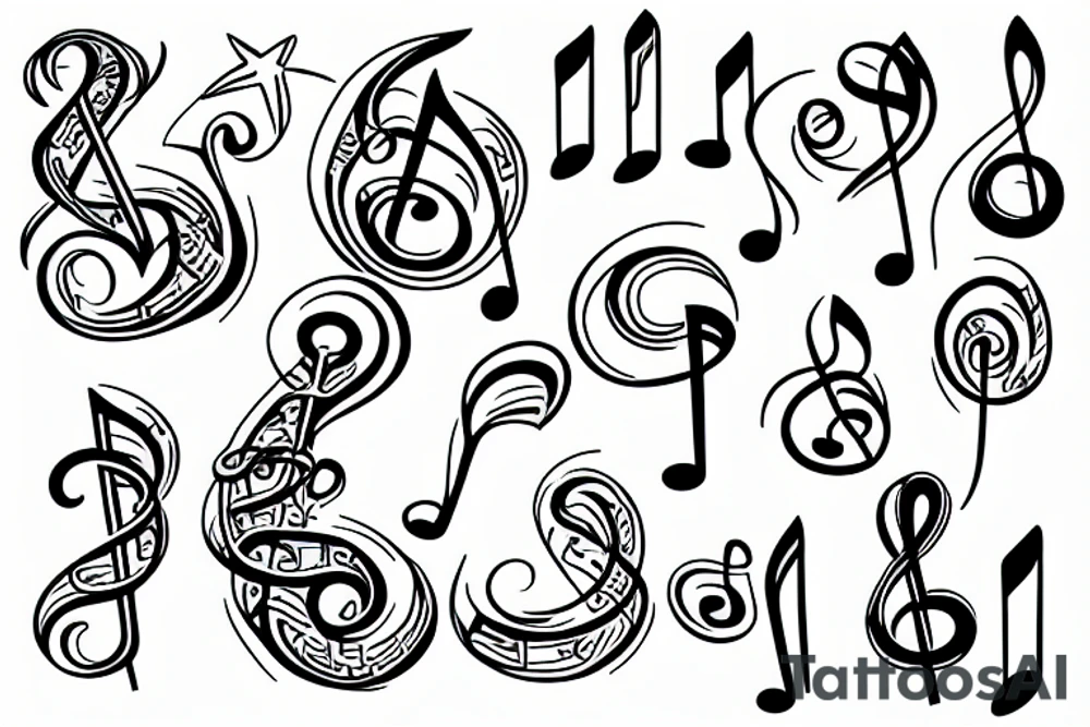 musical notes tattoo idea