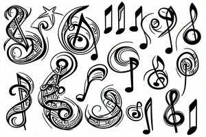 musical notes tattoo idea