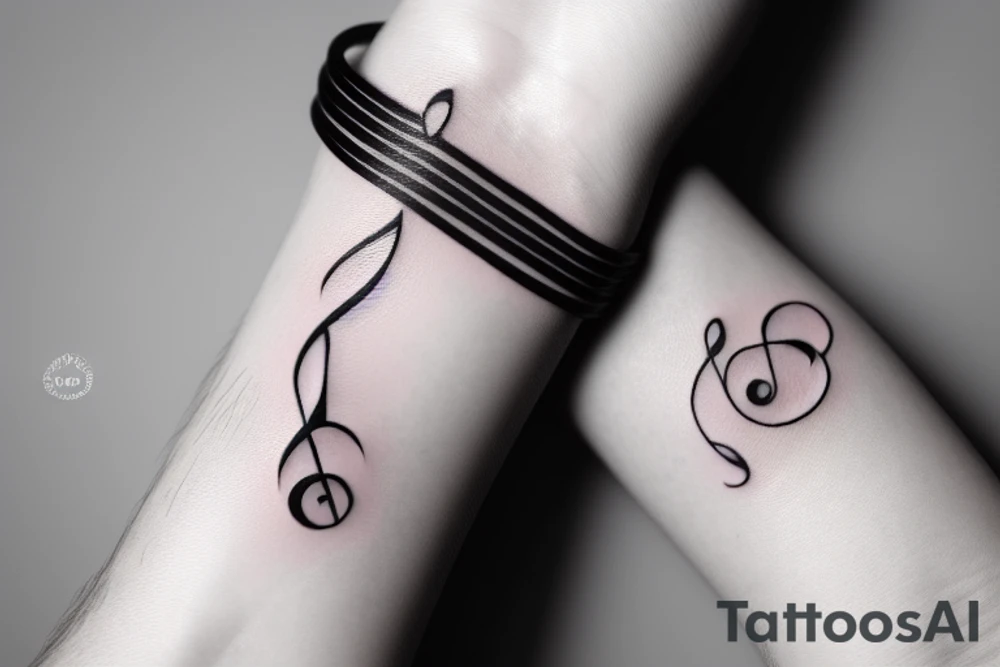 bracelet with musical notes tattoo idea
